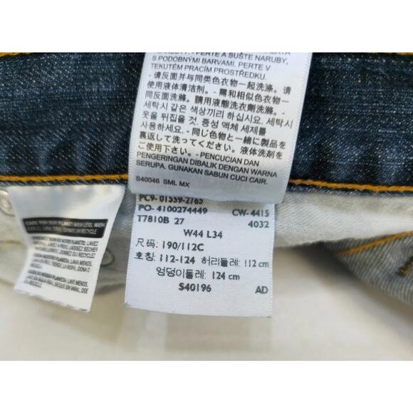 Levi's 559 Mens 44x34 Dark Wash Blue Denim Bootcut Jeans 100% Cotton Mid Rise - Picture 6 of 7
